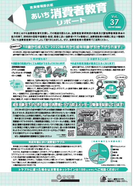 あいち消費者教育リポート 21年no 37 教材を探す 消費者教育ポータルサイト あいち消費者教育リポート 21年no 37 教材を探す 消費者教育ポータルサイト